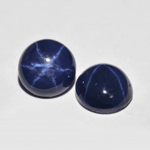 3.68캐럿 천연 네이비 블루 스타 사파이어 보석, 라운드 컷, 7.12 mm, 불투명체