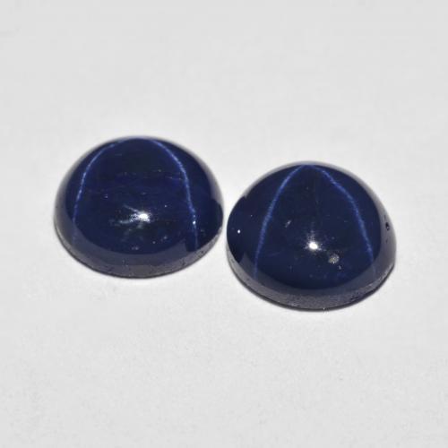3.68캐럿 천연 네이비 블루 스타 사파이어 보석, 라운드 컷, 7.12 mm, 불투명체