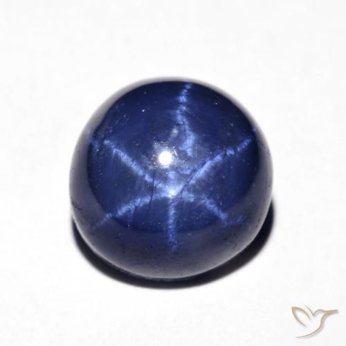 4.73ct 자연스러운 네이비 블루 스타 사파이어, 둥근, 불투명체