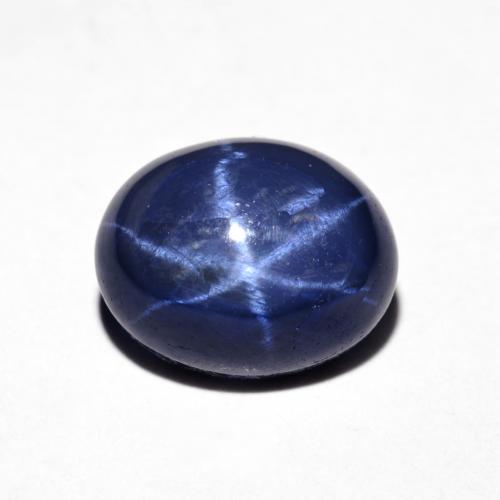 4.74캐럿 천연 네이비 블루 스타 사파이어, 타원형 컷, 10.1×8.1 mm, 불투명체