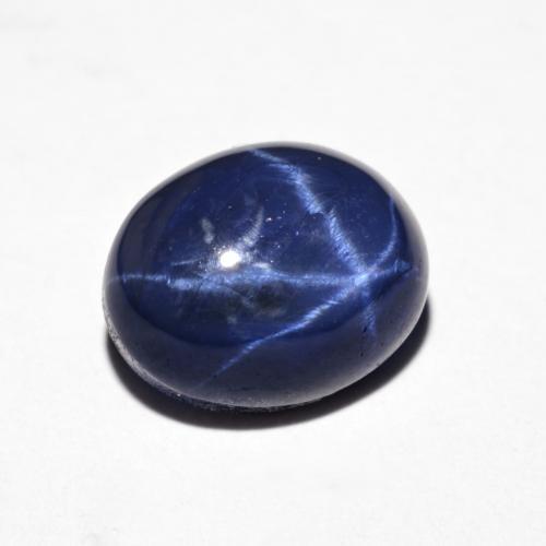 4.74캐럿 천연 네이비 블루 스타 사파이어, 타원형 컷, 10.1×8.1 mm, 불투명체