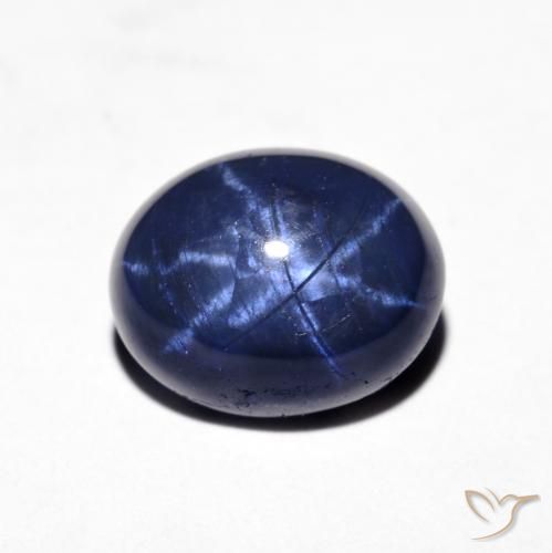 4.28ct 자연스러운 네이비 블루 스타 사파이어, 타원형, 불투명체