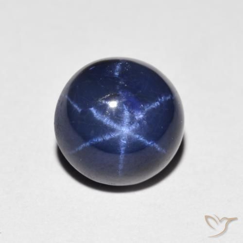 2.59ct 자연스러운 네이비 블루 스타 사파이어, 둥근, 불투명체
