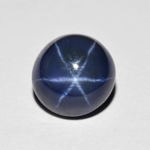 2.60캐럿 천연 다크 블루 스타 사파이어, 라운드 컷, 7.54 mm, 불투명체