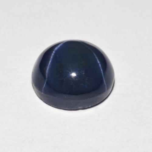 2.60캐럿 천연 다크 블루 스타 사파이어, 라운드 컷, 7.54 mm, 불투명체