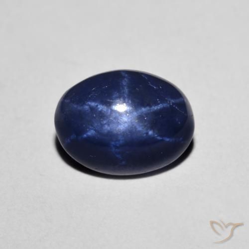 1.82ct 자연스러운 네이비 블루 스타 사파이어, 타원형, 불투명체
