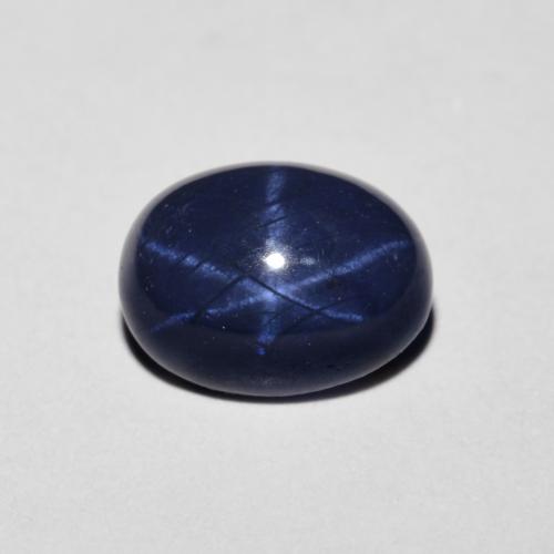 1.90캐럿 천연 네이비 블루 스타 사파이어, 타원형 컷, 8.1×6.1 mm, 불투명체