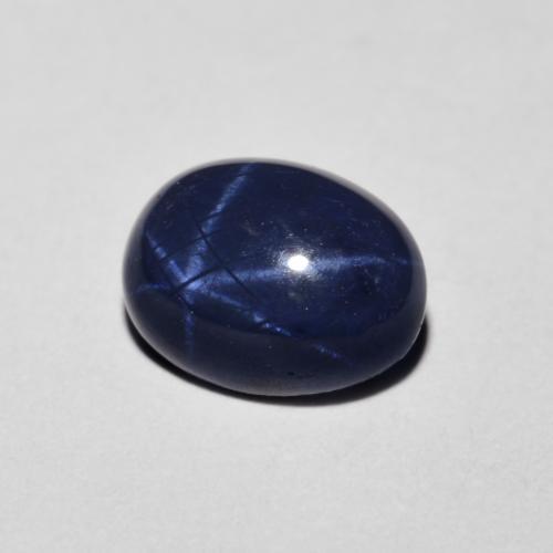 1.90캐럿 천연 네이비 블루 스타 사파이어, 타원형 컷, 8.1×6.1 mm, 불투명체