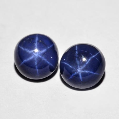 5.25캐럿 천연 네이비 블루 스타 사파이어 보석, 라운드 컷, 7.14 mm, 불투명체