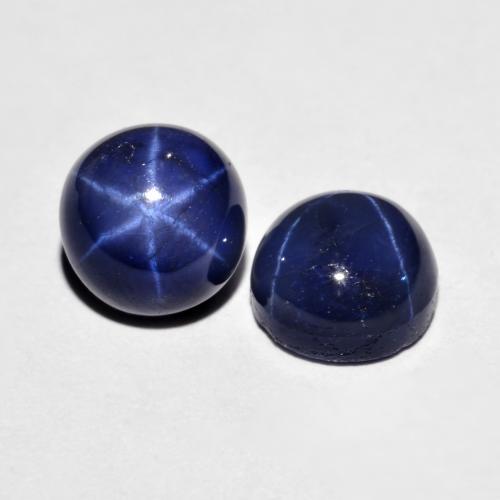 5.25캐럿 천연 네이비 블루 스타 사파이어 보석, 라운드 컷, 7.14 mm, 불투명체