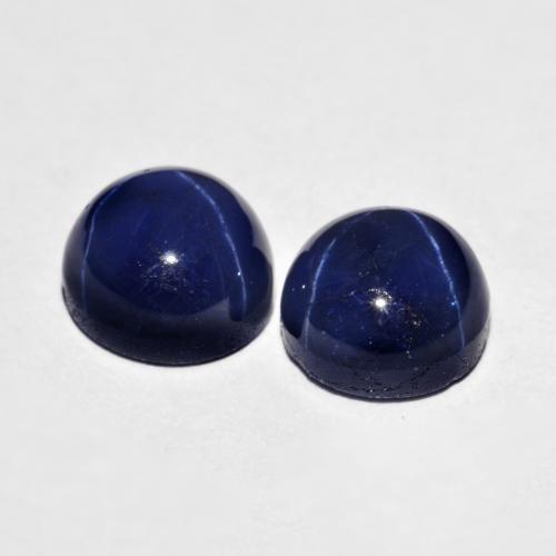 5.25캐럿 천연 네이비 블루 스타 사파이어 보석, 라운드 컷, 7.14 mm, 불투명체