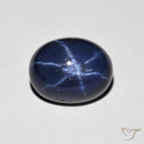 3.13ct 자연스러운 네이비 블루 스타 사파이어, 타원형, 불투명체
