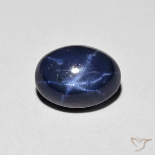 1.58ct 자연스러운 네이비 블루 스타 사파이어, 타원형, 불투명체