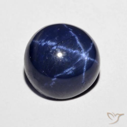 4.46ct 자연스러운 네이비 블루 스타 사파이어, 둥근, 불투명체