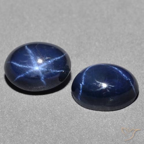 3.14캐럿 천연 딥 블루 스타 사파이어 보석, 타원형 컷, 7.1×5.1 mm, 불투명체