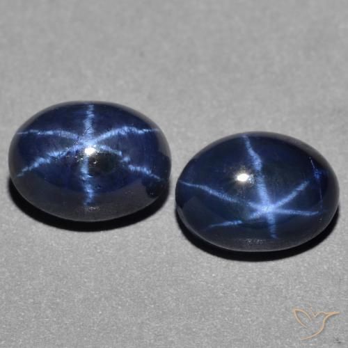 3.82캐럿 천연 다크 블루 스타 사파이어 보석, 타원형 컷, 7.1×5.3 mm, 불투명체