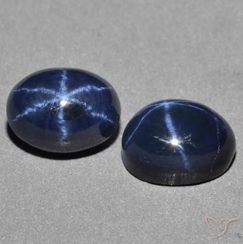 3.82캐럿 천연 다크 블루 스타 사파이어 보석, 타원형 컷, 7.1×5.3 mm, 불투명체
