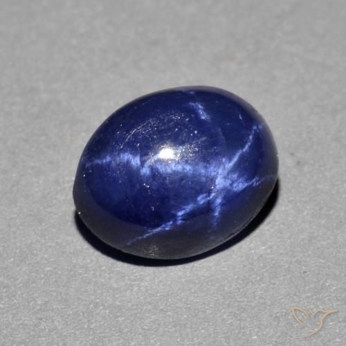 4.13ct 자연스러운 네이비 블루 스타 사파이어, 타원형, 불투명체