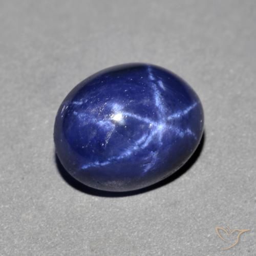 4.29ct 자연스러운 네이비 블루 스타 사파이어, 타원형, 불투명체