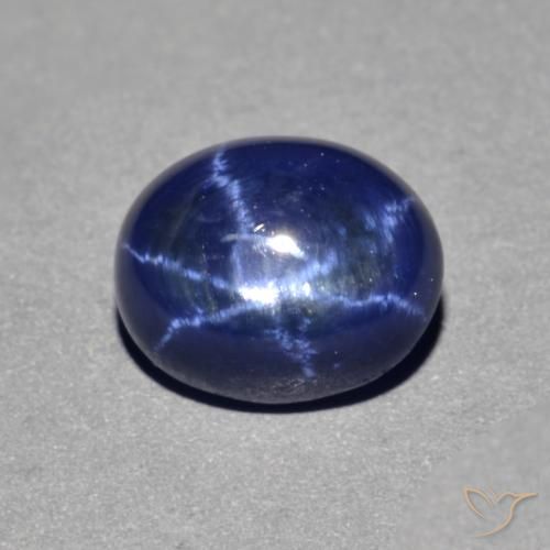 4.02ct 자연스러운 네이비 블루 스타 사파이어, 타원형, 불투명체