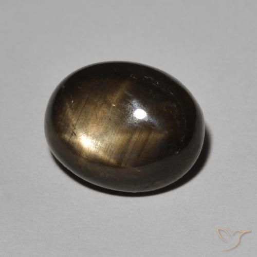 5.24ct 자연스러운 검은색 스타 사파이어, 타원형, 불투명체