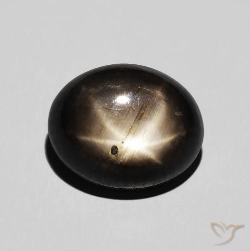 6.43ct 자연스러운 검은색 스타 사파이어, 타원형, 불투명체