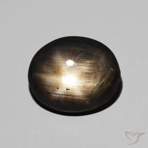 4.89ct 자연스러운 검은색 스타 사파이어, 타원형, 불투명체