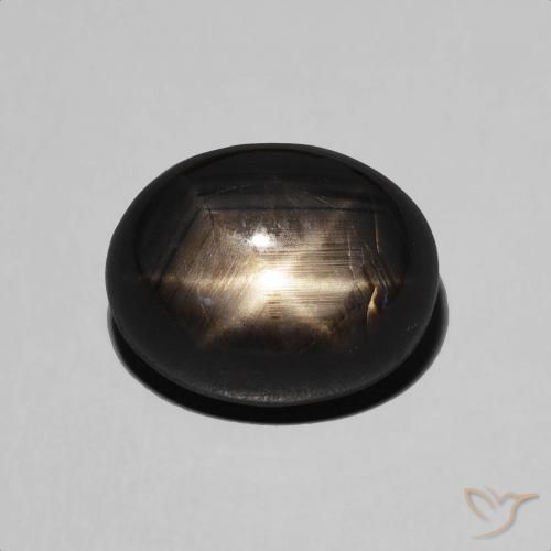 6.54ct 자연스러운 검은색 스타 사파이어, 타원형, 불투명체