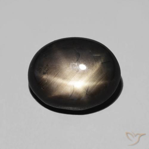 5.50ct 자연스러운 검은색 스타 사파이어, 타원형, 불투명체