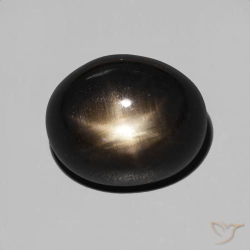 7.84ct 자연스러운 검은색 스타 사파이어, 타원형, 불투명체