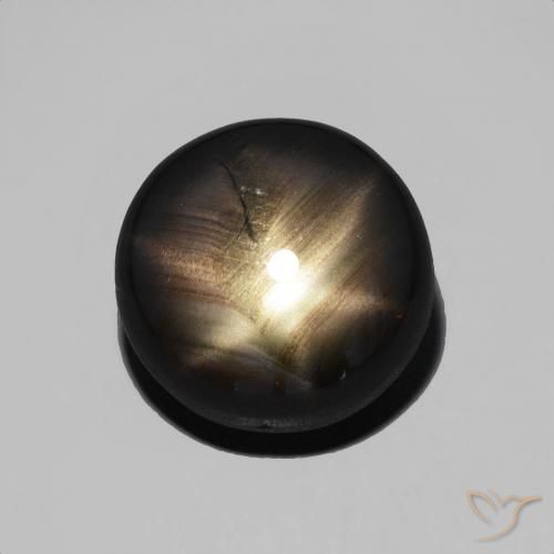 6.21ct 자연스러운 검은색 스타 사파이어, 둥근, 불투명체