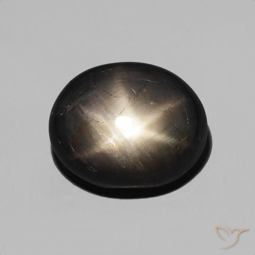 4.92ct 자연스러운 검은색 스타 사파이어, 타원형, 불투명체
