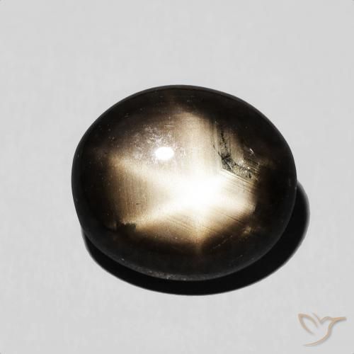 7.12ct 자연스러운 검은색 스타 사파이어, 타원형, 불투명체