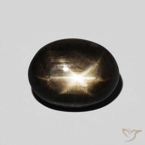 5.59ct 자연스러운 검은색 스타 사파이어, 타원형, 불투명체