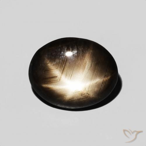 3.89ct 자연스러운 검은색 스타 사파이어, 타원형, 불투명체