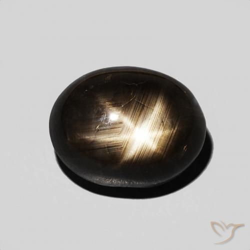 6.67ct 자연스러운 검은색 스타 사파이어, 타원형, 불투명체