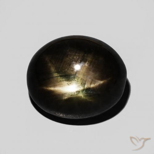 8.75ct 자연스러운 검은색 스타 사파이어, 타원형, 불투명체