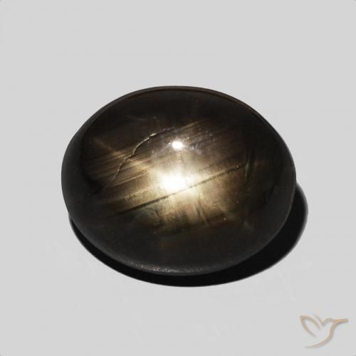 6.83ct 자연스러운 검은색 스타 사파이어, 타원형, 불투명체