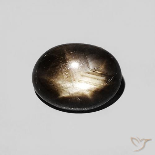 1.29ct 자연스러운 검은색 스타 사파이어, 타원형, 불투명체