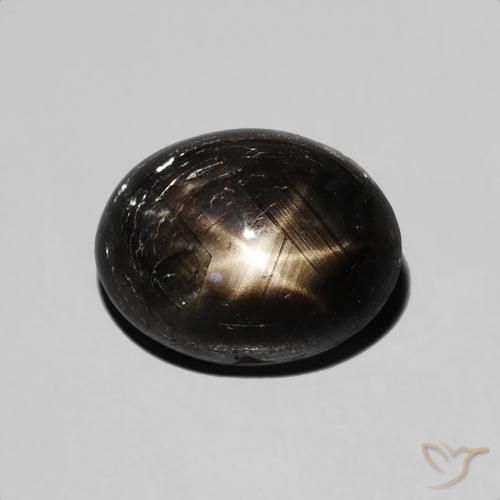 3.50ct 자연스러운 검은색 스타 사파이어, 타원형, 불투명체