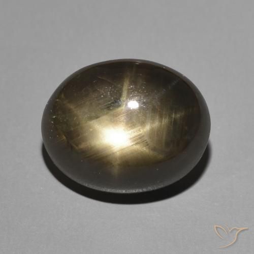 5.97ct 자연스러운 검은색 스타 사파이어, 타원형, 불투명체