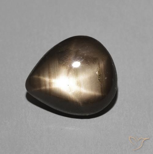 2.19ct 자연스러운 검은색 스타 사파이어, 배 모양, 불투명체