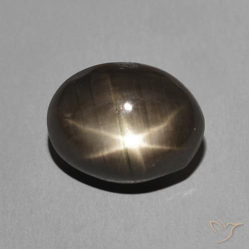 3.50ct 자연스러운 검은색 스타 사파이어, 타원형, 불투명체
