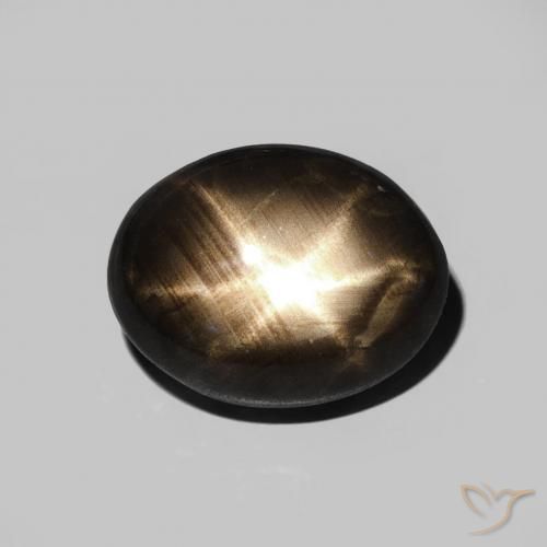 2.82ct 자연스러운 검은색 스타 사파이어, 타원형, 불투명체
