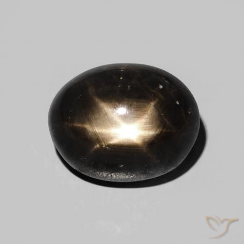 5.81ct 자연스러운 검은색 스타 사파이어, 타원형, 불투명체