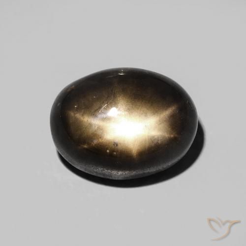 5.40ct 자연스러운 검은색 스타 사파이어, 타원형, 불투명체