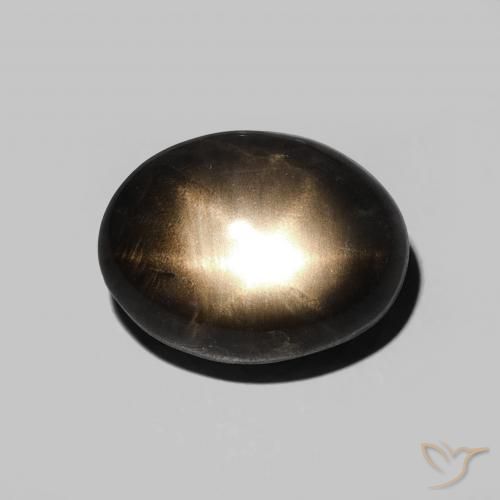 5.13ct 자연스러운 검은색 스타 사파이어, 타원형, 불투명체