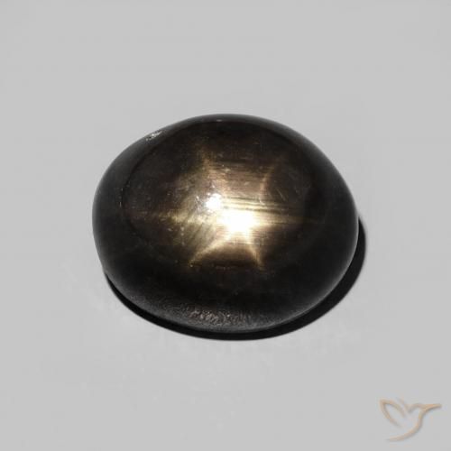 6.28ct 자연스러운 검은색 스타 사파이어, 타원형, 불투명체
