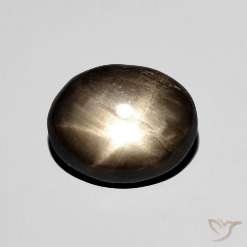4.38ct 자연스러운 검은색 스타 사파이어, 타원형, 불투명체