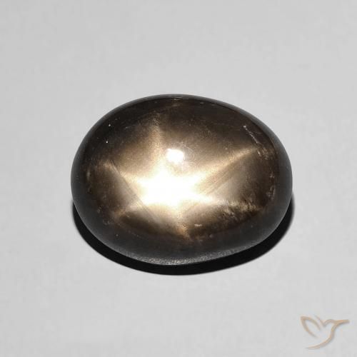 5.51ct 자연스러운 검은색 스타 사파이어, 타원형, 불투명체
